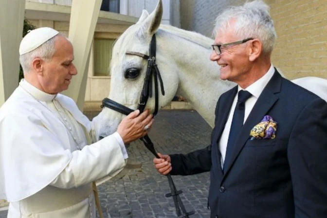 Pope Leo gifted with &quot;Proton&quot; a purebred Arabian horse