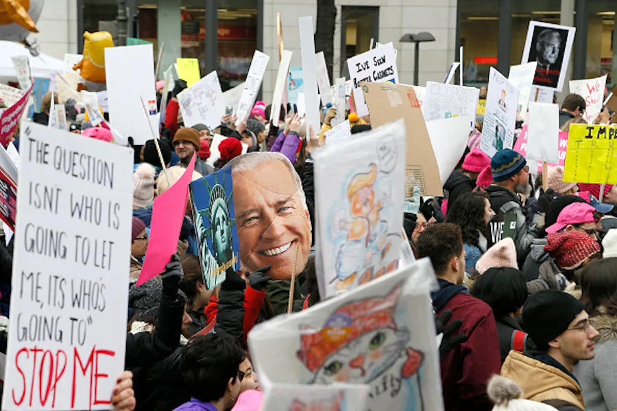 A cut-out of former VP Joe Biden during the 2019 Women's March on January 19, 2019 in Washington, DC. ?w=200&h=150