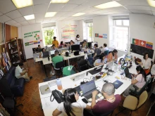 World Youth Day 2023 headquarters in Lisbon, Portugal.