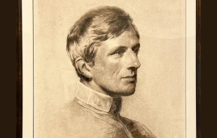 A portrait of a young St. John Henry Newman hangs in Cathedral High School, part of the Ordinariate of the Chair of St. Peter, in Houston. Credit: Amira Abuzeid/CNA