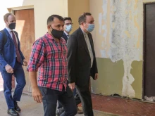 Argentine retired Bishop Gustavo Oscar Zanchetta (R) arrives to court in Oran, Argentina, on March 3, 2022. Zanchetta, considered close to Pope Francis, was sentenced to four years and six months in prison for sexual abuse of two seminarians by a court in the northwestern city of Oran, which ordered his immediate arrest, according to the ruling.