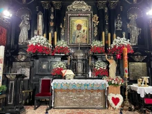 The icon of Our Lady of Częstochowa at the Jasna Góra Monastery in Częstochowa, Poland.