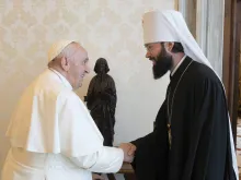 Pope Francis meets with Metropolitan Anthony of Volokolamsk at the Vatican, August 5, 2022