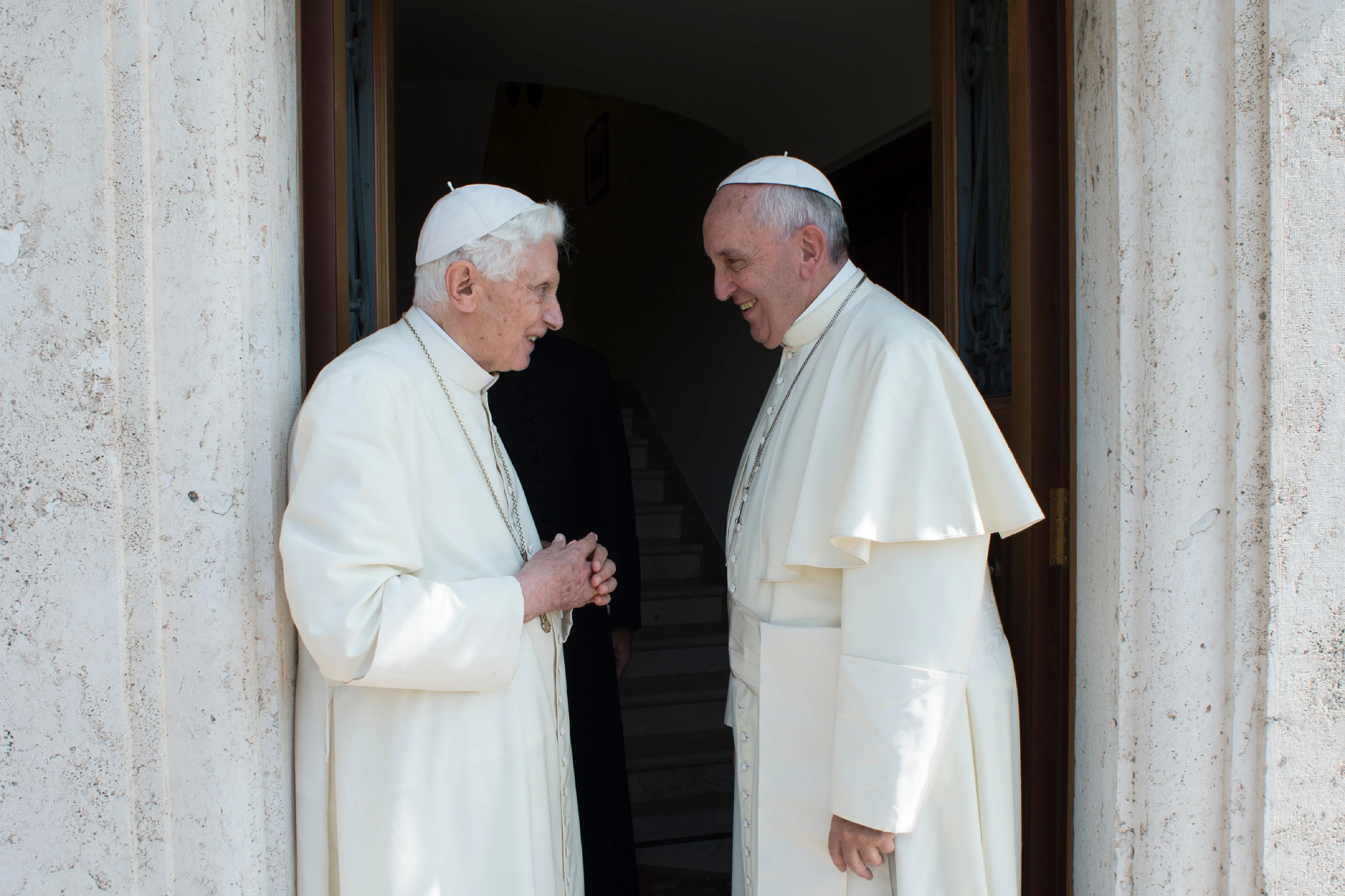 Pope Francis visits Pope Emeritus Benedict XVI at the Mater Ecclesiae monastery in Vatican City to exchange Christmas greetings Dec. 23, 2013.?w=200&h=150