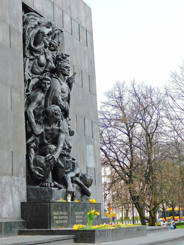 The Monument to the Ghetto Heroes, commemorating the Warsaw Ghetto Uprising of 1943. / Sr. Amata CSFN