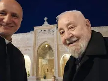 Archbishop Mazen Mattuka with Father Pius Affas at the Monastery of St. Banham and Sarah in Iraq.