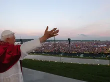 Pope Benedict XVI returns to his homeland for his first international event since being elected pope. He participated in World Youth Day in Cologne, Germany Aug. 16–21, 2005.