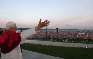 Pope Benedict XVI returns to his homeland for his first international event since being elected pope. He participated in World Youth Day in Cologne, Germany Aug. 16–21, 2005. Vatican Media