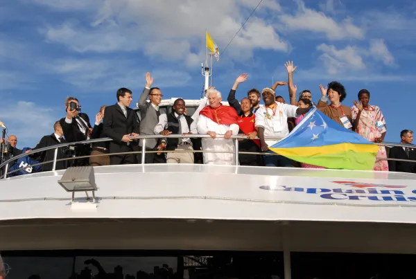 Pope Benedict XVI welcomes thousands to the start of World Youth Day in Sydney, Australia, July 12–21, 2008. Vatican Media.
