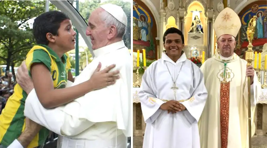 Nathan, le garçon qui avait ému le Pape aux larmes, se prépare à la vie religieuse ! 040122-nathan-de-brito-y-papa-francisco-credito-obispo-joaquim-wladimir-lopes-dias-facebook