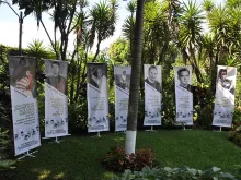A memorial to Father Ignacio Ellacuría and his companions at the site of their killings at the Central American University in San Salvador.