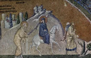 The Journey to Bethlehem, a mosaic in Istanbul's Chora Church, c. 1315. null