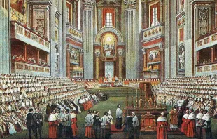 A contemporary depiction of the First Vatican Council. public domain