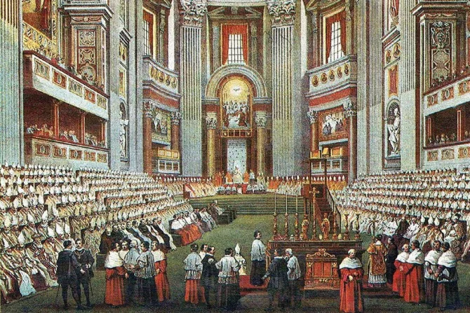 A contemporary depiction of the First Vatican Council.