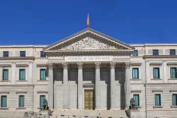 The Palacio de las Cortes in Madrid, where Spain's Congress of Deputies meets.