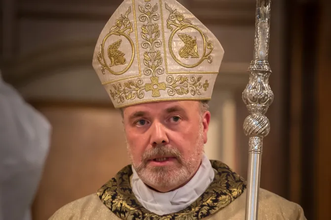 Bishop Marcus Stock of Leeds, England, at his episcopal ordination, Nov. 13, 2014.