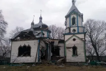 The ruined Church of the Nativity of the Blessed Virgin, built in 1862, in Ukraine’s Zhytomyr region