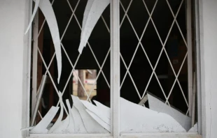 Damage at the Major Theological Seminary of the Sacred Heart of Jesus in Vorzel, Ukraine. Caritas-Spes Zhytomyr.