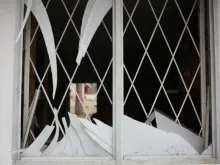 Damage at the Major Theological Seminary of the Sacred Heart of Jesus in Vorzel, Ukraine.