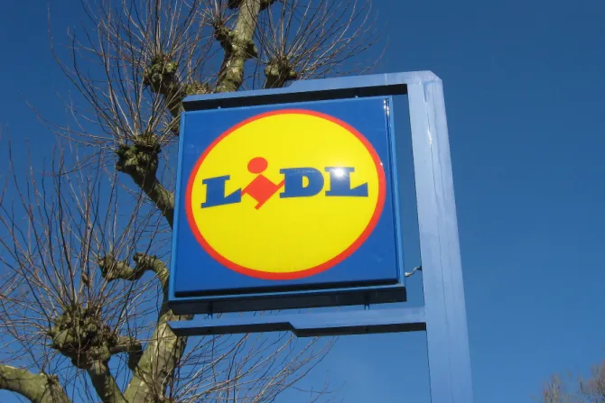 A Lidl grocery chain sign in Amstelveen, the Netherlands