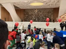 Pope Francis had a belated birthday celebration on Dec. 19 with children helped by the Vatican's Santa Marta Pediatric Dispensary