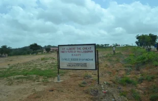 The entrance to Christ the King Major Seminary in Fayit, Fadan Kagoma, Nigeria, whence three seminarians were abducted Oct. 11, 2021. Courtesy photo.