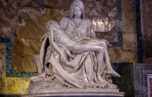 Michelangelo’s Pietà in St. Peter’s Basilica. Credit: Daniel Ibañez/CNA