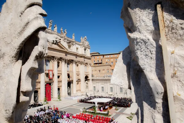 Pope Francis celebrates Mass for Palm Sunday 2022. Daniel Ibanez/CNA