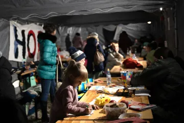 A Caritas Poland ‘Tent of Hope’ in Krościenko, southern Poland.