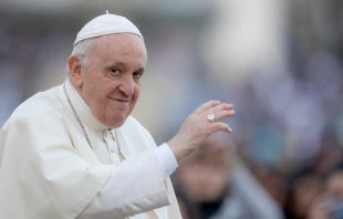 Pope Francis in St. Peter's Square on April 18, 2022. Daniel Ibanez/CNA