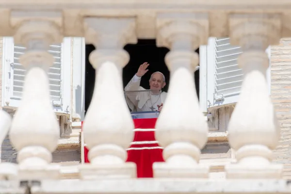 Pope Francis led the "Regina Caeli" on Monday, April 18, 2022, at St. Peter's Square. Daniel Ibáñez | CNA