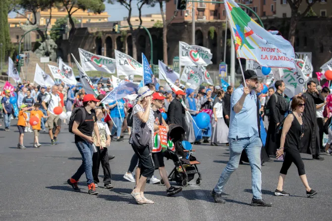 Participants in the Choose Life rally in Rome, Italy, on May 21, 2022
