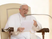 Pope Francis speaks at the general audience on June 22, 2022.