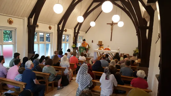 Mass at the Bridgettine Convent in Iver during July 30, 2022, G.K. Chesterton pilgrimage. Photo courtesy of Catholic GKC Society
