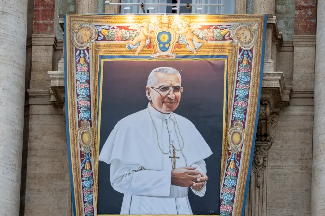 A banner of Blessed Pope John Paul I at his beatification on Sept. 4, 2022.