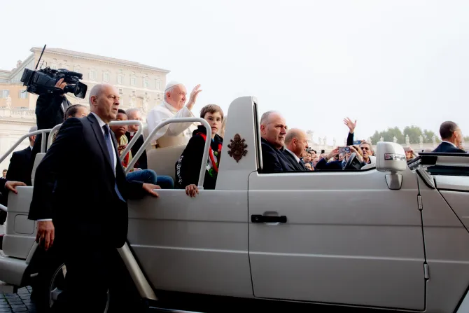 Pope Francis arriving at the Vatican's St. Peter's Square, Oct. 26, 2022