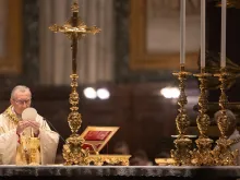 Cardinal Pietro Parolin celebrating Mass for peace in Ukraine on Thursday in the Basilica of St. Mary Major in Rome, Nov. 17, 2022