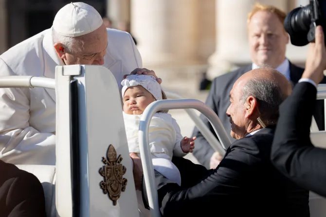 Pope blessing baby