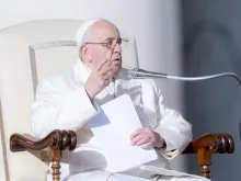 Pope Francis speaking at the general audience on St. Peter's Square at the Vatican, Nov. 30, 2022