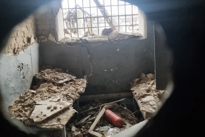 Destruction in Izium, Ukraine