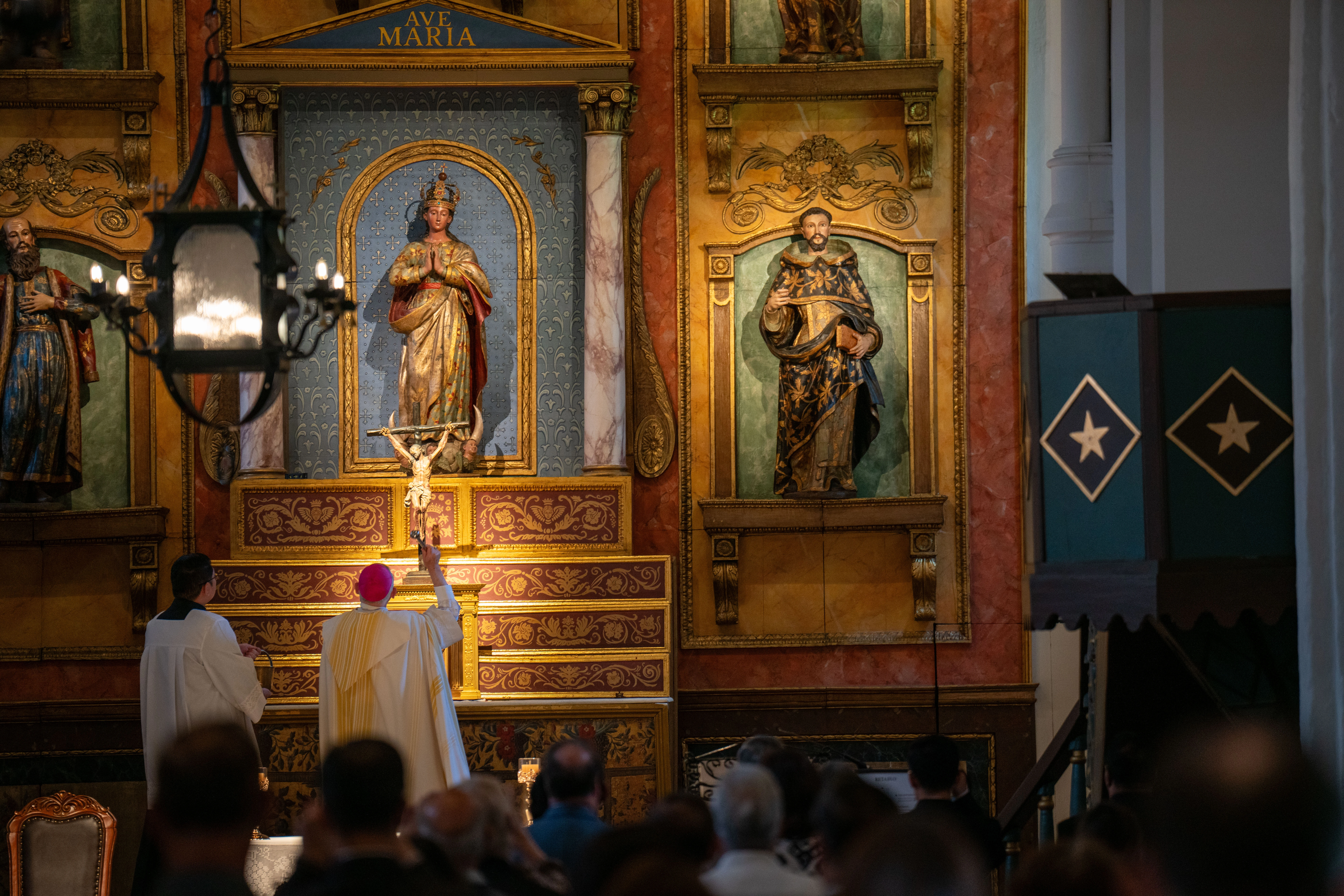 Archbishop Jose Gomez of Los Angeles blesses the newly renovated Mission San Gabriel at a June 27, 2023, ceremony.?w=200&h=150