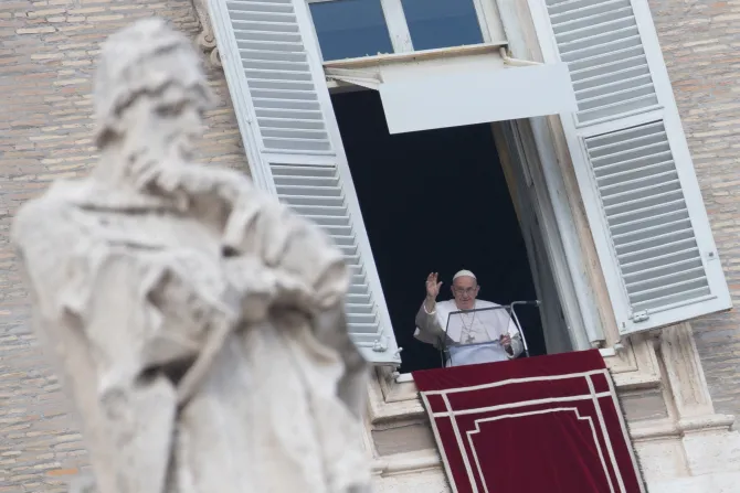 Pope Francis delivers the Angelus address on Jan. 22, 2023.