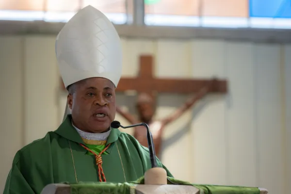 In Nigeria, there is a strong sense that “the family is ‘the domestic church,’” said Cardinal Peter Ebere Okpaleke at a Mass in Rome as he took possession of his titular church, the Holy Martyrs of Uganda Catholic parish, on Feb. 5, 2023. Credit: Daniel Ibanez/CNA