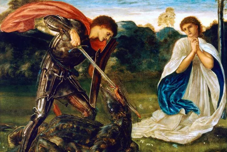 Edward Burne-Jones, “St. George Kills the Dragon,” 1866 Credit: Public Domain