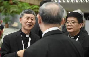 Bishop Yao Shun of Jining  and Bishop Yang Yongqiang of Zhouchun (right) of the People's Republic of China at the Synod on Synodality at the Vatican in October 2023. Vatican Media