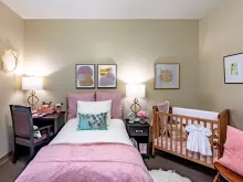A room at MiraVia maternity home in North Carolina is ready to welcome an expectant mother and her child.