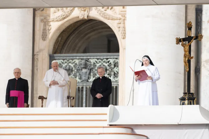 Scripture readings were proclaimed in different languages at the pope's general audience on March, 22, 2023.