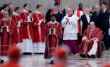 Pope Francis arrives at the Liturgy of the Lord’s Passion in St. Peter's Basilica on Good Friday on April 7, 2023.