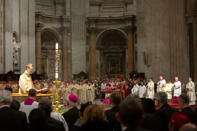 Easter Vigil Mass at the Vatican on April 8, 2023.