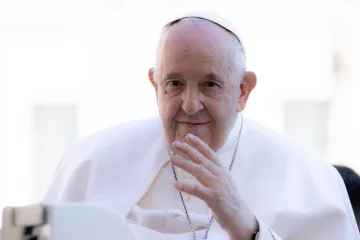 Pope Francis at his Wednesday general audience on April 12, 2023.